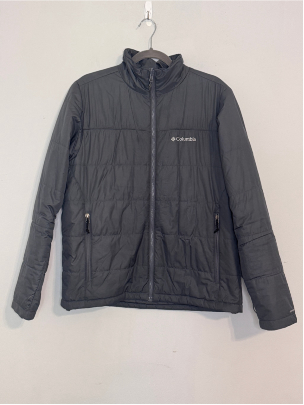 Men's Columbia Omni-Heat Performance Puffer Jacket Grey Size M